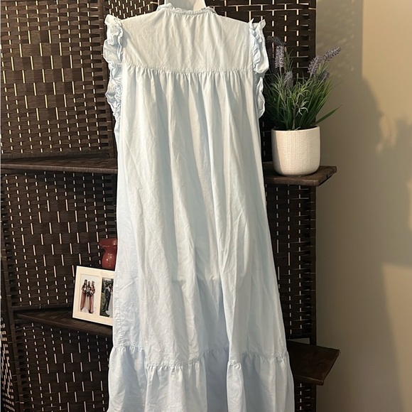 True Colors Nightgown PJs Womens 1X Plus Blue Ruffle Country light blue - Picture 3 of 8
